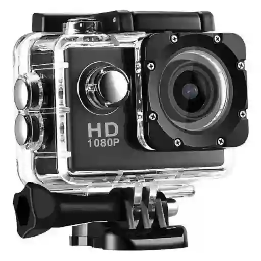 Camara Sport Tipo Go Pro 1080p 4k Ultra - Acuatica Color Negro