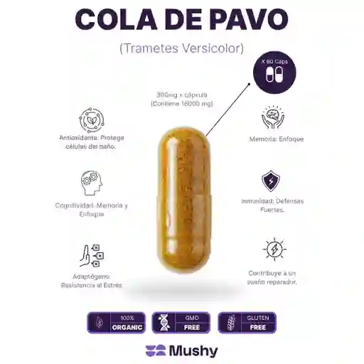 Cola De Pavo Puro 100% (x60 Capsulas)