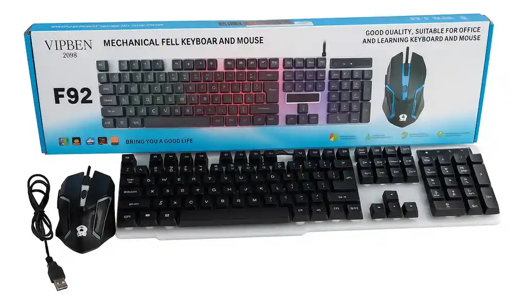Combo Teclado Y Mouse Gamer Usb En Español Tecla Ñ
