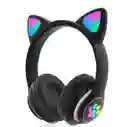 Audífonos Diadema Bluetooth Rgb Orejas Gato Fly