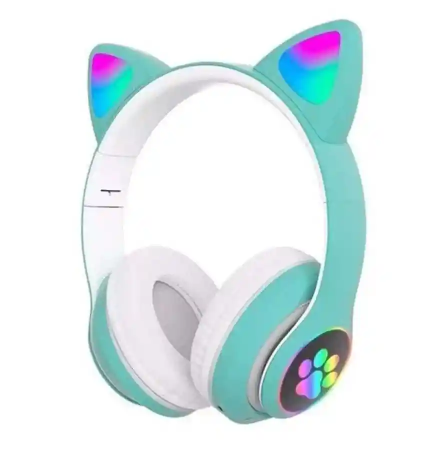 Audífonos Diadema Bluetooth Rgb Orejas Gato Fly