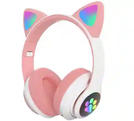 Audífonos Diadema Bluetooth Rgb Orejas Gato Fly