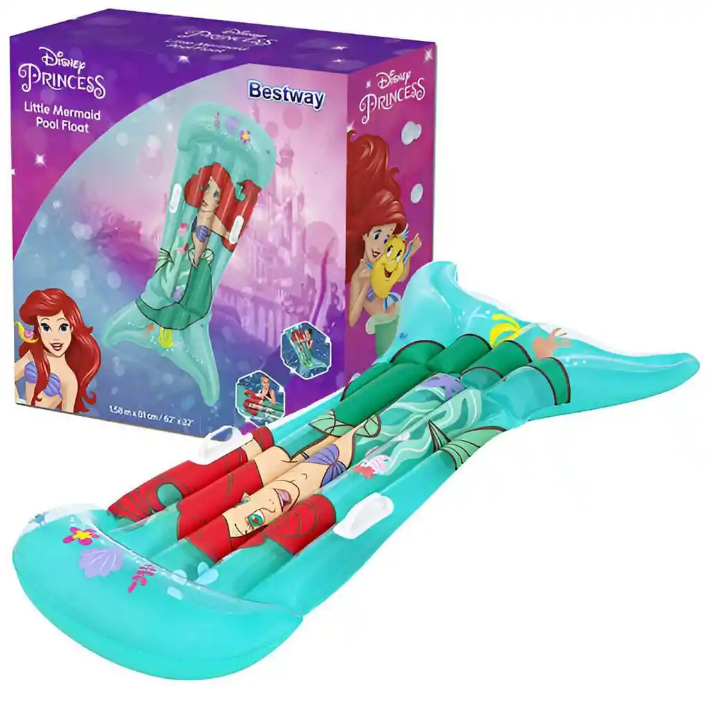 Flotador Inflable Cola Sirena Princesas Bestway 9101f
