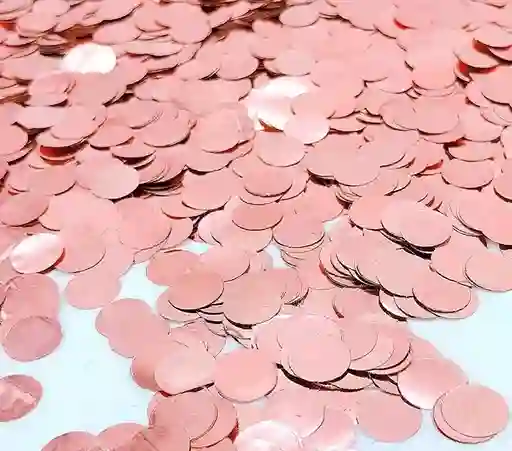 Confeti Metalizado Redondo Oro Rosa