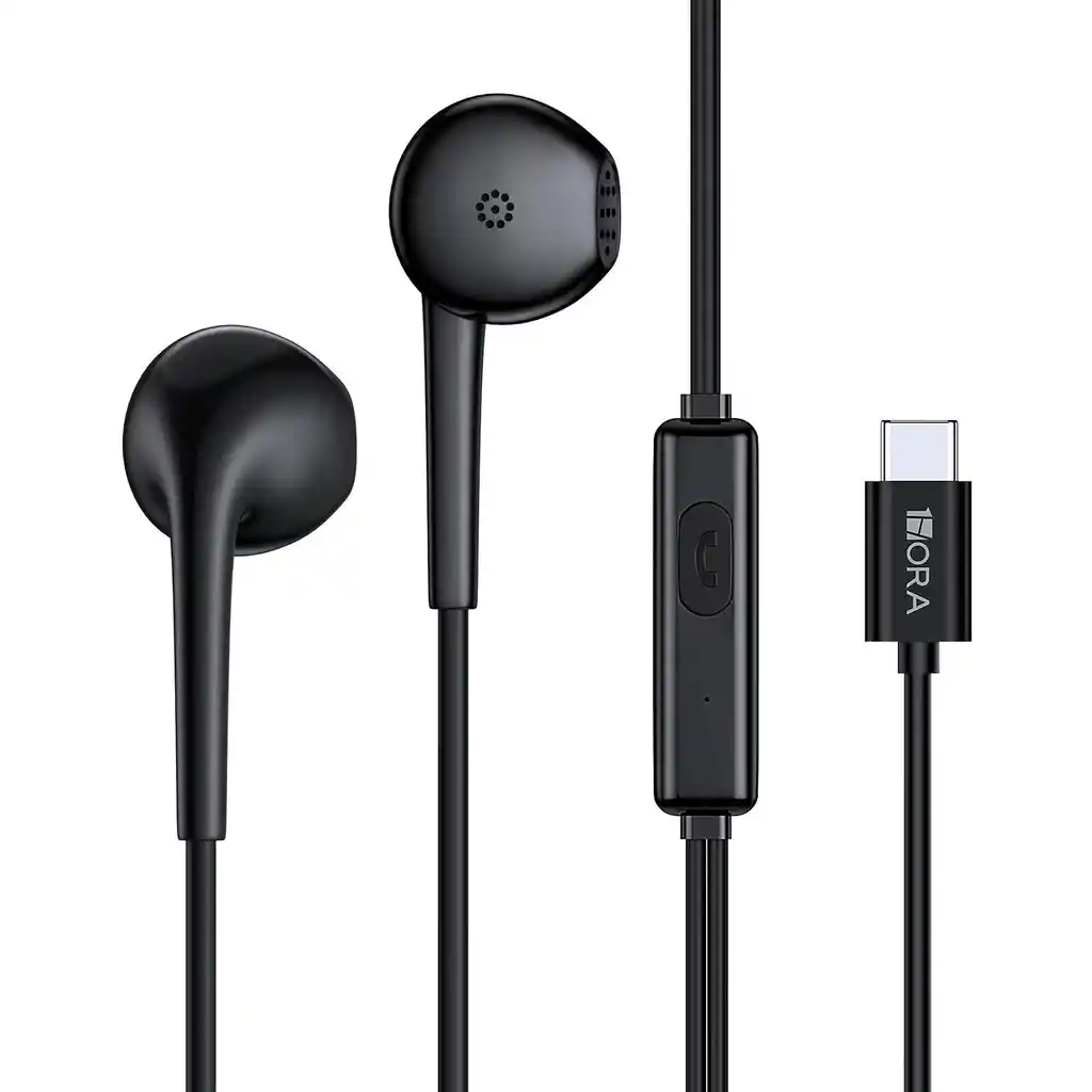 Audífonos Alámbricos Tipo C Aut124 Color Negro | 1hora
