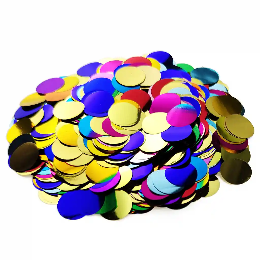 Confeti Metalizado Redondo Multicolor Cumpleaños