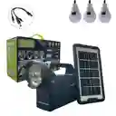 Kit Linterna Foco Panel Solar 3 Bombillos, Power Bank 5500 Mah , Radio Fm , Parlante Bluetooth