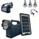 Kit Linterna Foco Panel Solar 3 Bombillos, Power Bank 5500 Mah , Radio Fm , Parlante Bluetooth