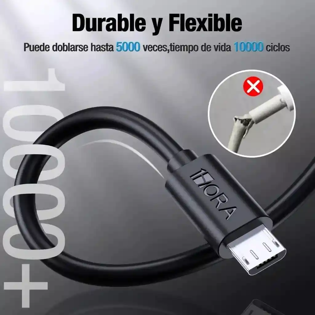 Cable V8 Micro Usb 1hora 2.1a | Cab236