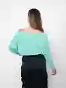 Suéter Para Mujer Cuello Bandeja - Samba Verde Menta