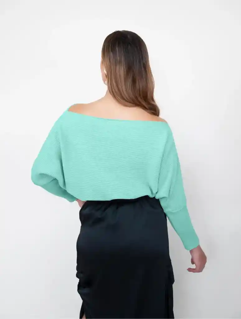 Suéter Para Mujer Cuello Bandeja - Samba Verde Menta