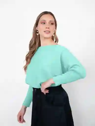 Suéter Para Mujer Cuello Bandeja - Samba Verde Menta