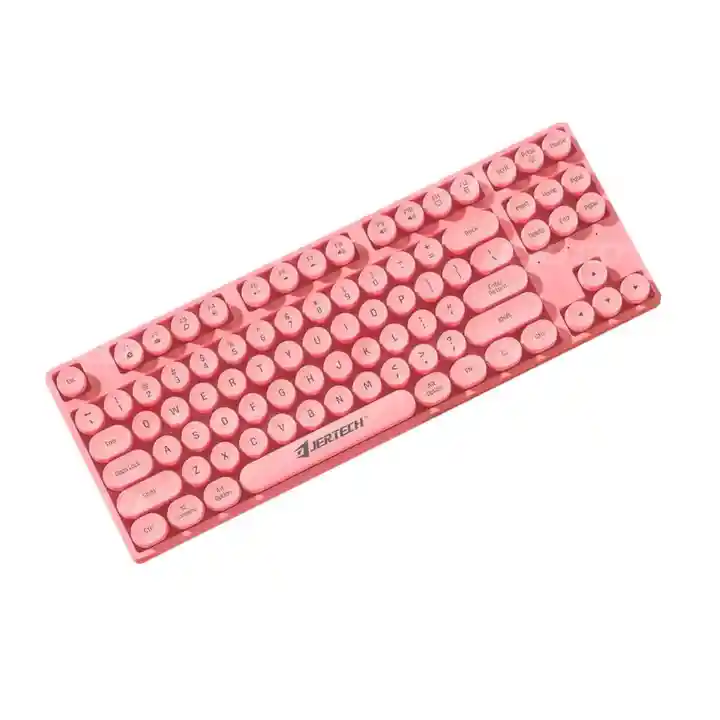 Teclado Gamer Alambrico Retroiluminación Dk600a Rosa