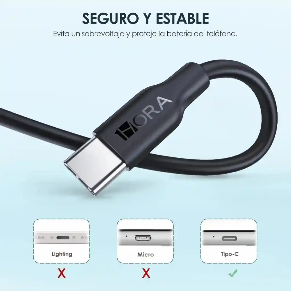 Cable Usb-c A Tipo C Type C Carga Rapida Y Cable De Datos 1m Cab237