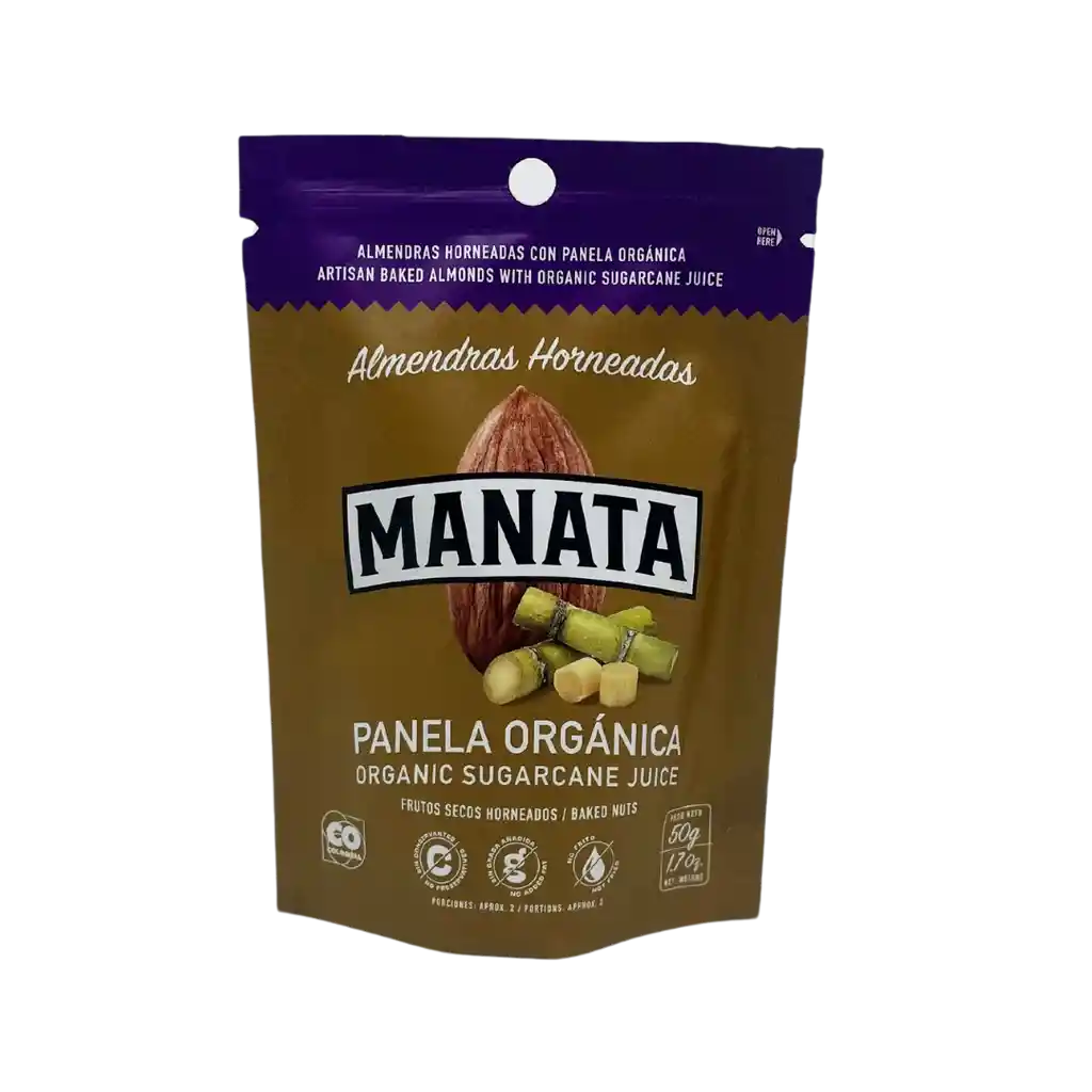 Manata Almendras Horneadas Sabor Panela Orgánica