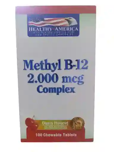 Methyl B-12 2000 Mcg Complex X 100 Tablets Healthy America