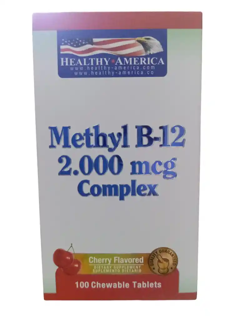 Methyl B-12 2000 Mcg Complex X 100 Tablets Healthy America