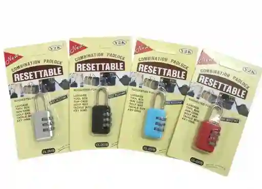 Candado Blíster Pequeño Numérico 3 Dígitos Locker Y2k