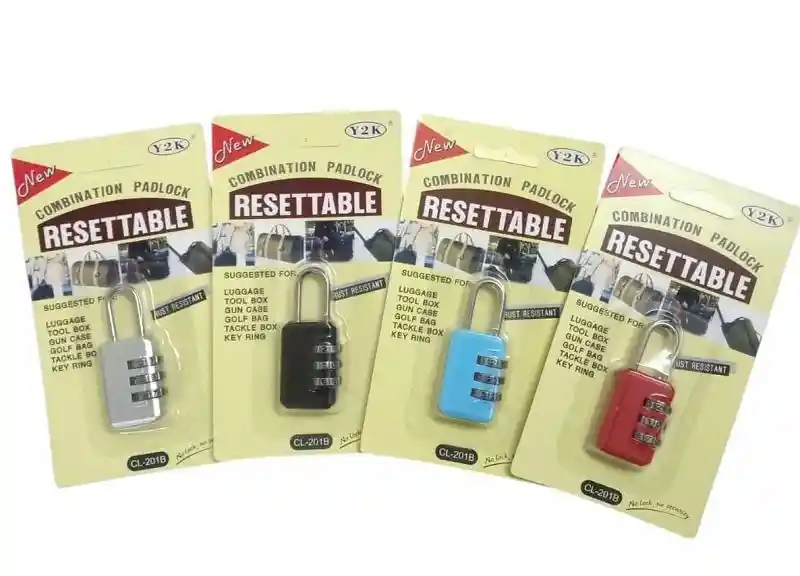 Candado Blíster Pequeño Numérico 3 Dígitos Locker Y2k