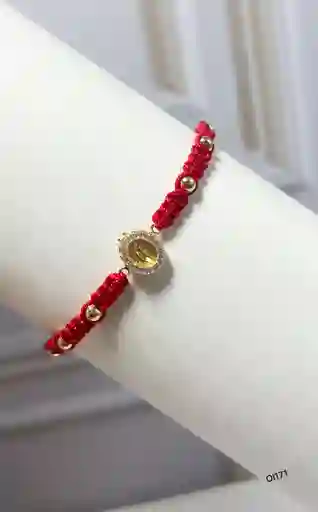 Pulsera Balin 4mm Y Dije De Guadalupe Oro Laminado 18k