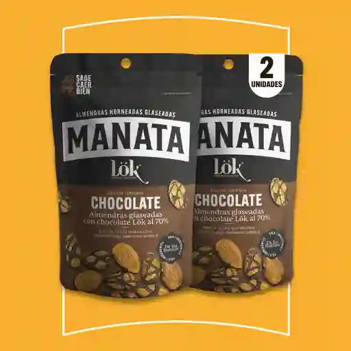 2 Almendras Horneadas Manata Glaseadas Con Chocolate Lök Al 70%