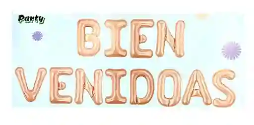 Bienvenidos Bienvenidas Letrero Inflable Letras Oro Rosa Party