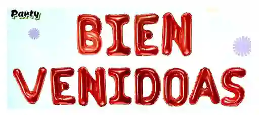 Bienvenidos Bienvenidas Letrero Inflable Letras Rojo Party