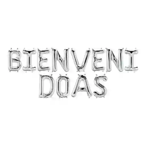 Bienvenidos Bienvenidas Letrero Inflable Letras Plateado Party