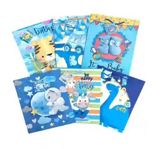 Bolsa De Regalo Para Bebé Niño Talla L 32 X 26 Cm Diseños Surtidos