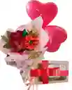 Ramo De Rosas Amatista Con Chocolates