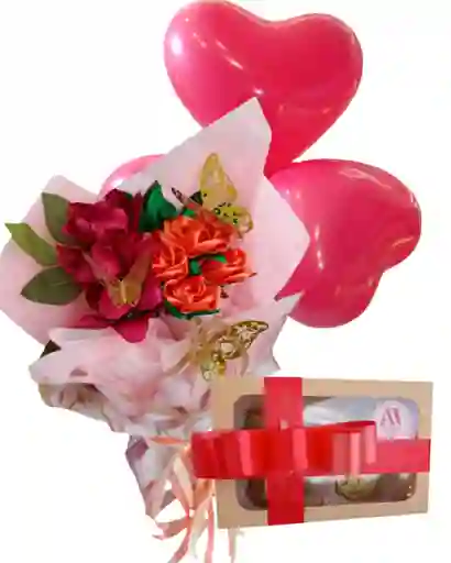Ramo De Rosas Amatista Con Chocolates