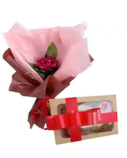 Rosa Con Chocolates Amor Eterno