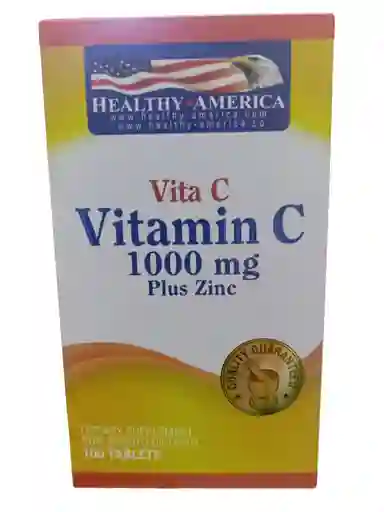 Vitamina C 1000 Mg Plus Zinc X 100 Tabletas Healthy America