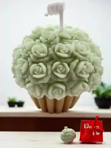 Regalo Especial Vela Decorativa Y Aromatizante Cupcake De Amor Tulipan