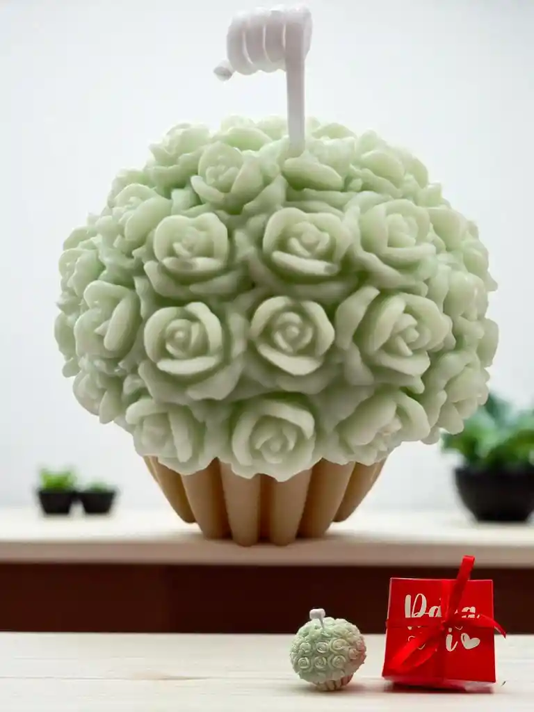 Regalo Especial Vela Decorativa Y Aromatizante Cupcake De Amor Tulipan