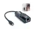 Adaptador Conversor Tipo C Rj45, Cable De Red Compatible Con Macbook, Color Negro