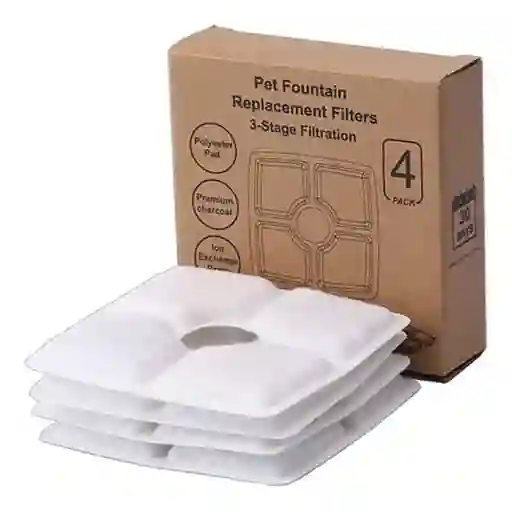 Filtro Fuente De Gatos X 4 Cuadrada Filtro Para Fuente De Gatos Tipo Flor 4 Unidades