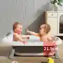 Bañera Tina Plegable Para Bebé Con Termometro + Cojín Malla Rosa