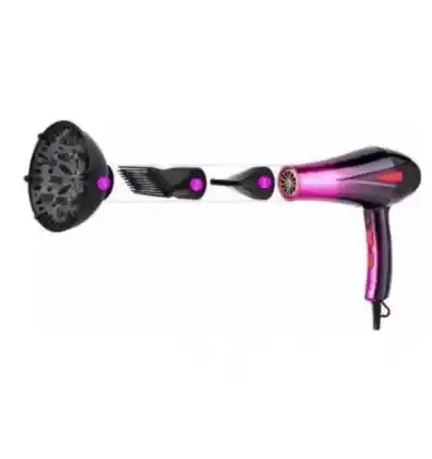 Secador De Pelo Bopai 4000w Bp5500 Más Difusores Color Negro