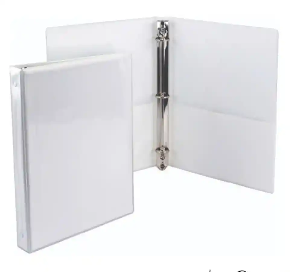 Folder Blanco Tres Argollas Tamaño Carta 1"