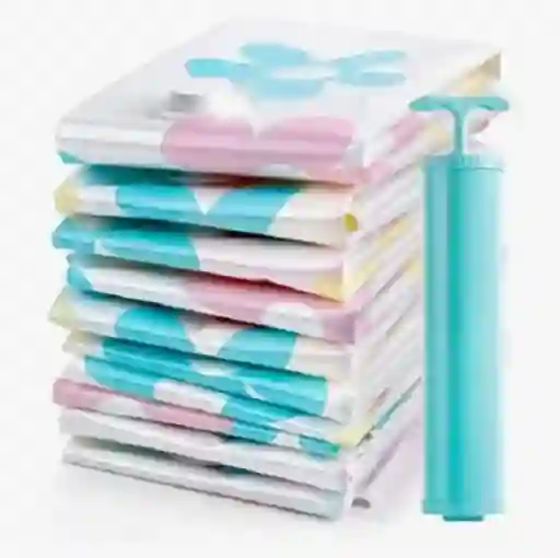 6 Bolsas Ahorradora De Espacio Estampada De 70x50