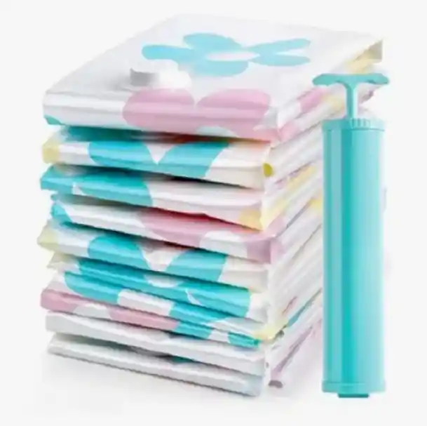 6 Bolsas Ahorradora De Espacio Estampada De 70x50