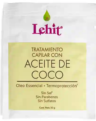 Tratamiento Capilar Con Aceite De Coco, Oleo Essencial Y Termoproteccion - 30g Lehit