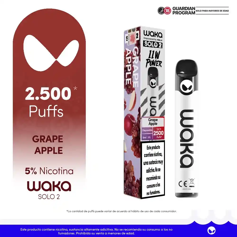 Vape Waka Uva - 2500 Puff 5%