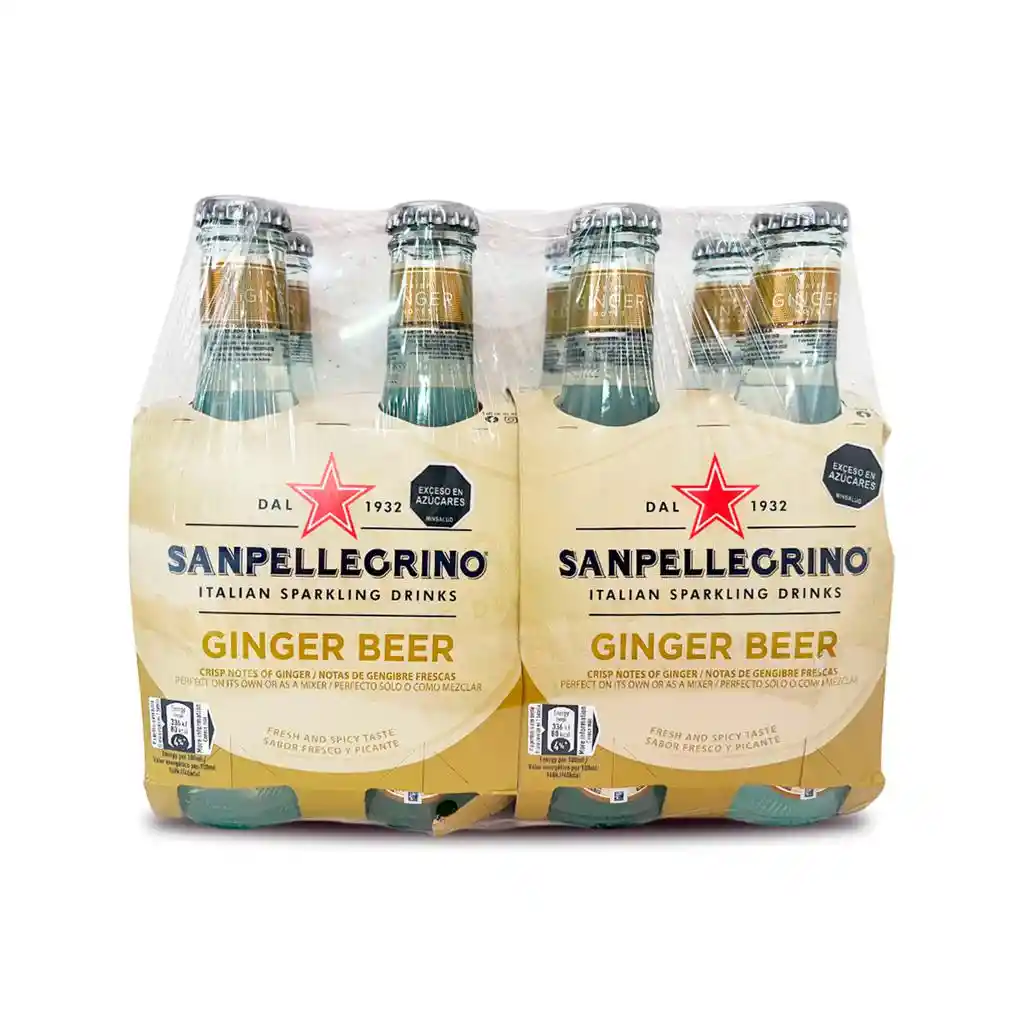 San Pellegrino Ginger Beer Bebida De Jengibre 8 Unidades / 200 Ml