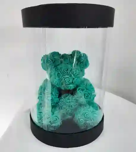 Arreglo Oso De Rosas De Foamy Turquesa
