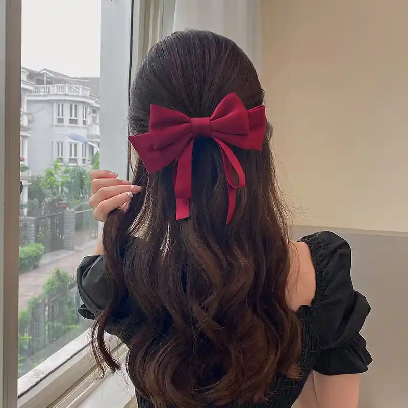 Moño Lazo Con Cintas Para Cabello Con Hebilla Set X 3 Und