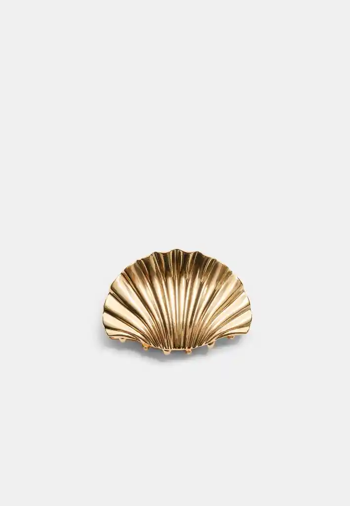 Pinza Caimán Gancho Concha Metalizada Pelo Cabello Set X 3 Und