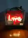 Corazón De Rosas Eternas Con Luz "love" En Caja Transparente