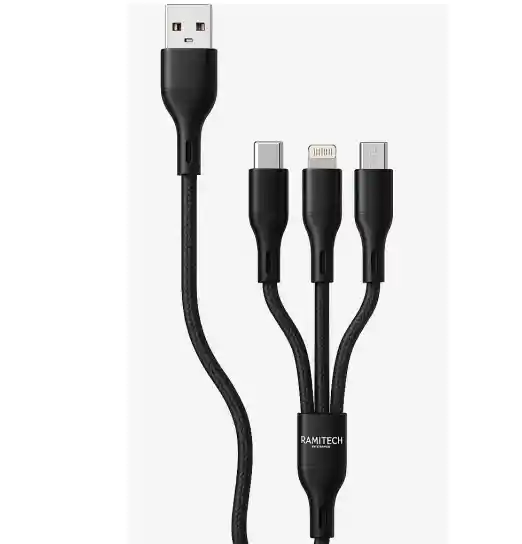 Cable Pulpo 3 En 1 – Carga Tipo C, Lightning Y Micro Usb